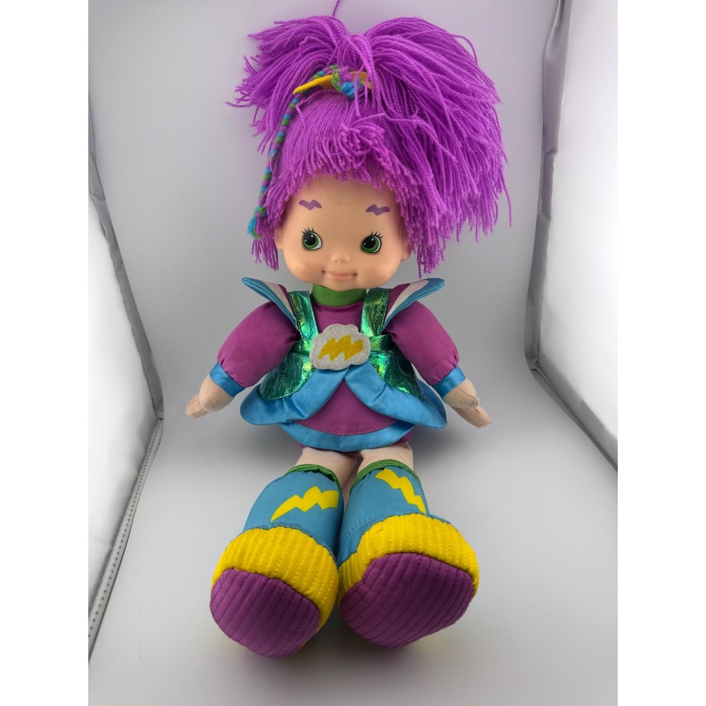 Hallmark Rainbow Bright - 18" Stormy Stuffed Doll Purple‎ Hair Blue Outfit